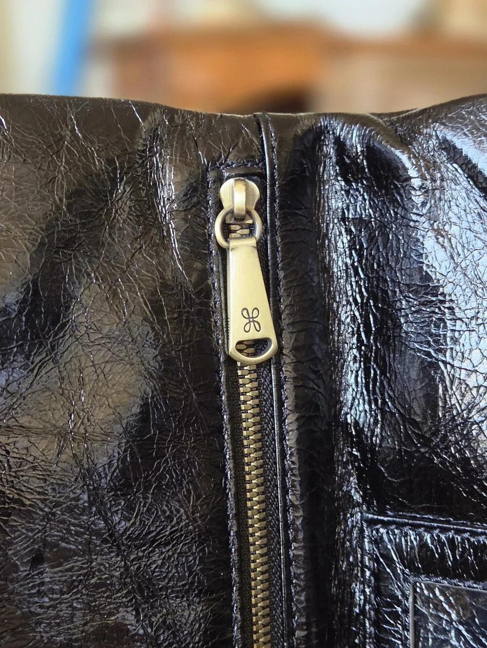 HOBO Zeal Black Leather Foldover Clutch